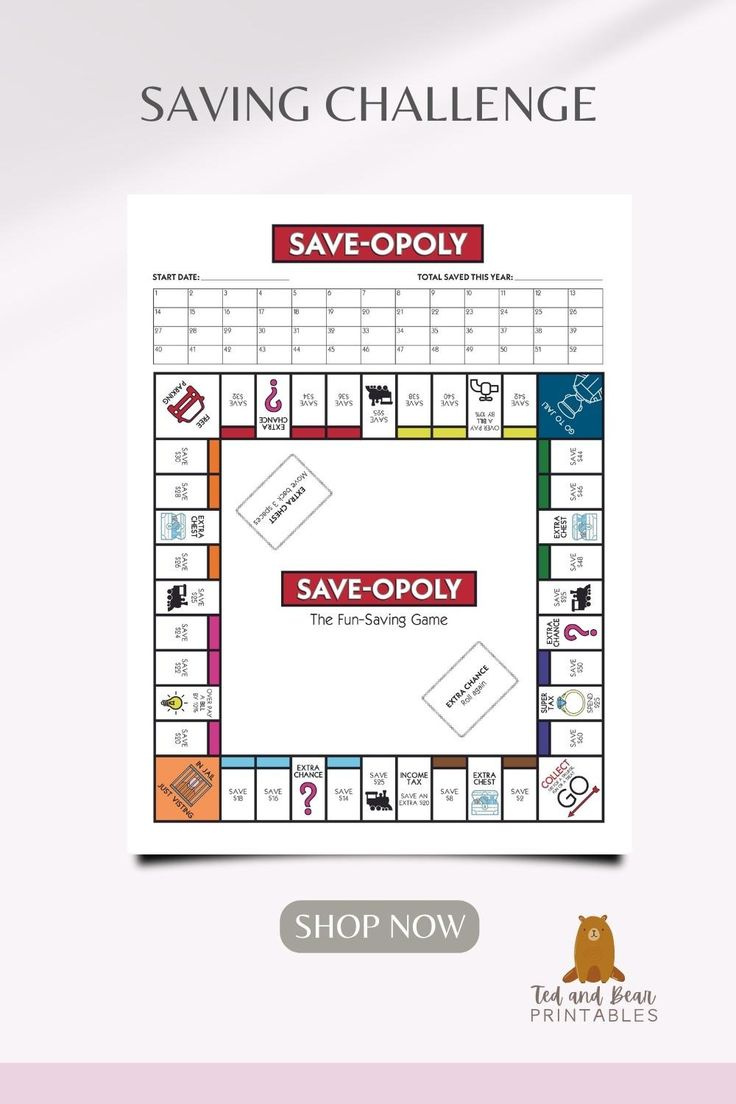 Save-Opoly with Saveopoly Free Printable