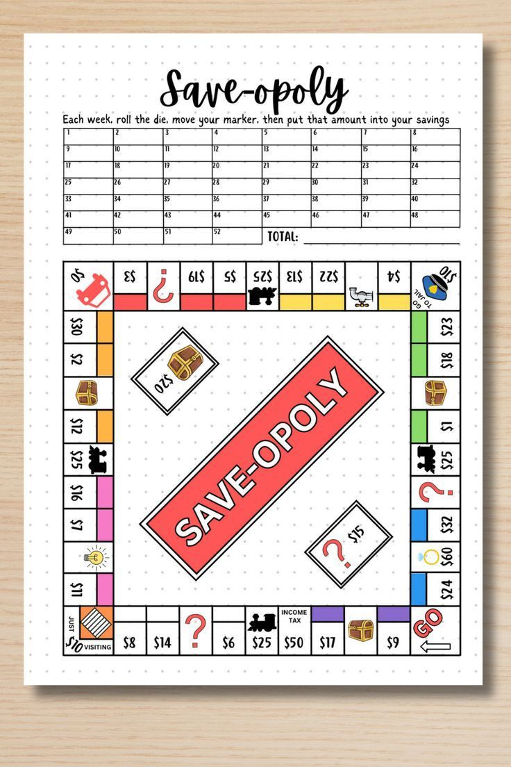 Saveopoly Savings Challenge Printable Bullet Journal Savings Game inside Saveopoly Free Printable