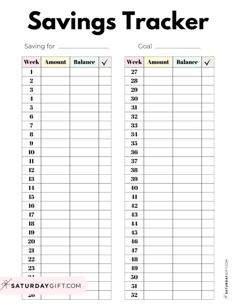 Savings Tracker Printable - 51 Cute &amp;amp; Free Templates for Savings Tracker Free Printable