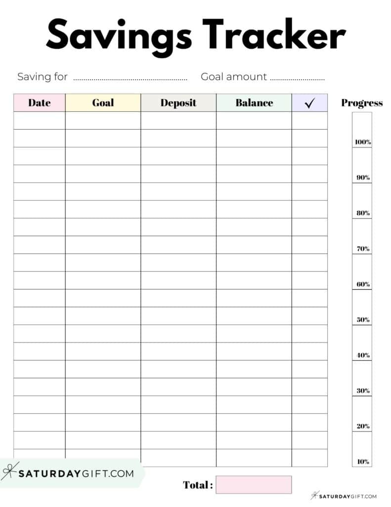 Savings Tracker Printable - 51 Cute &amp;amp; Free Templates in Savings Tracker Printable Free