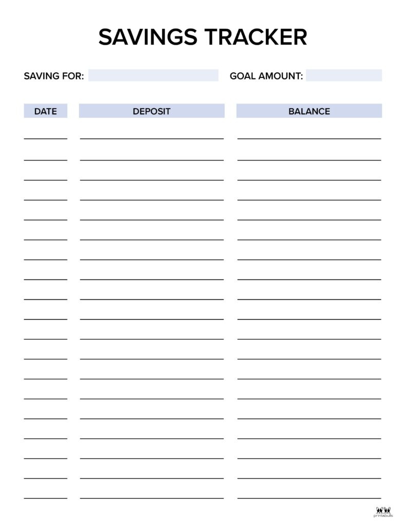 Savings Trackers - 27 Free Printables | Printabulls throughout Savings Tracker Free Printable