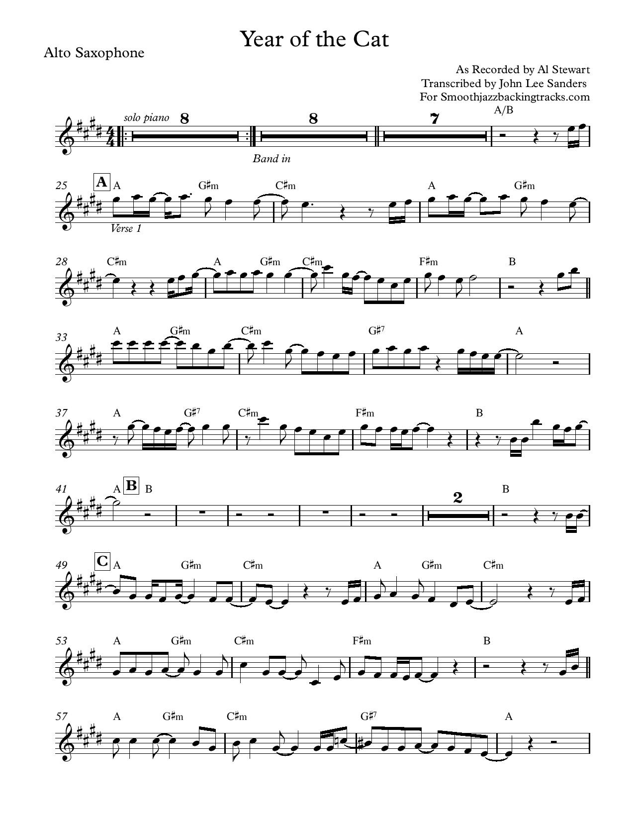 Sax Solo Sheet Music In Printable Pdf intended for Printable Sheet Music For Alto Saxophone Free