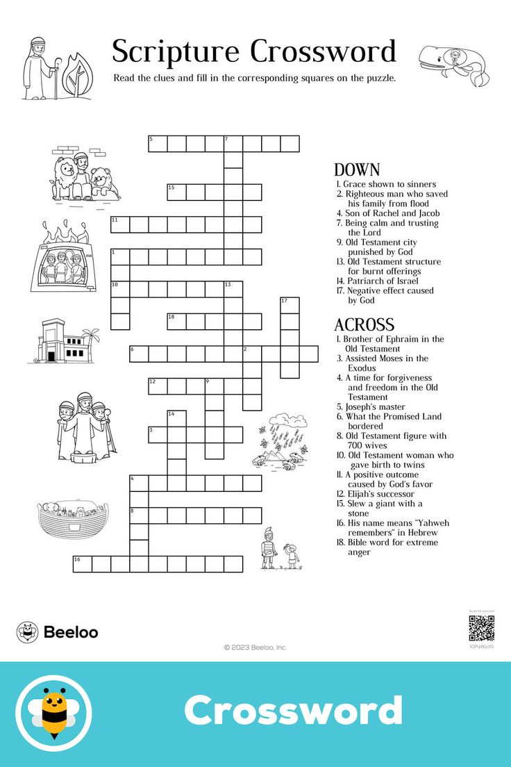 Scripture Crossword for Printable Bible Crossword