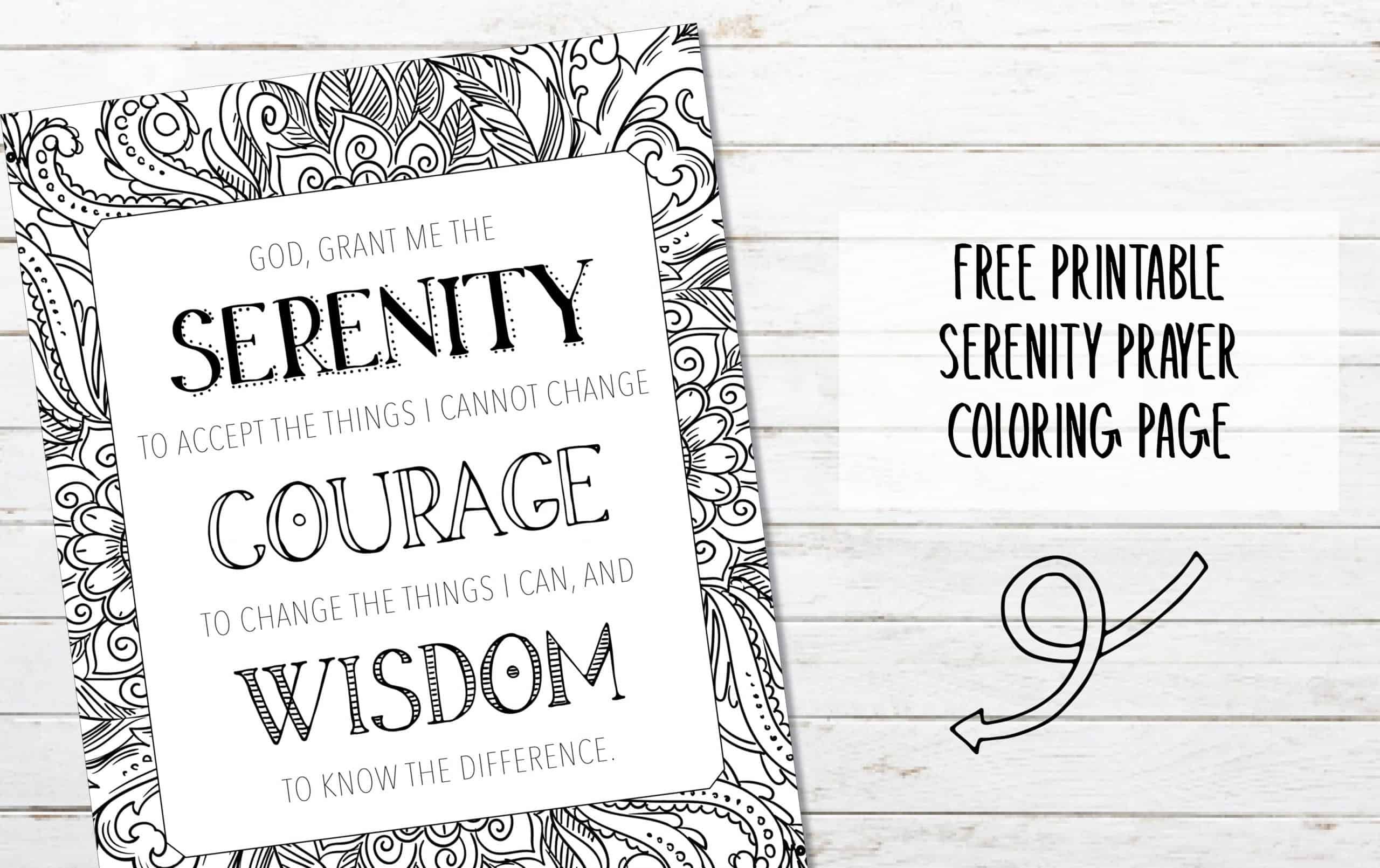 Serenity Prayer Coloring Page Printable - My Printable Faith with Free Printable Serenity Prayer Coloring Page