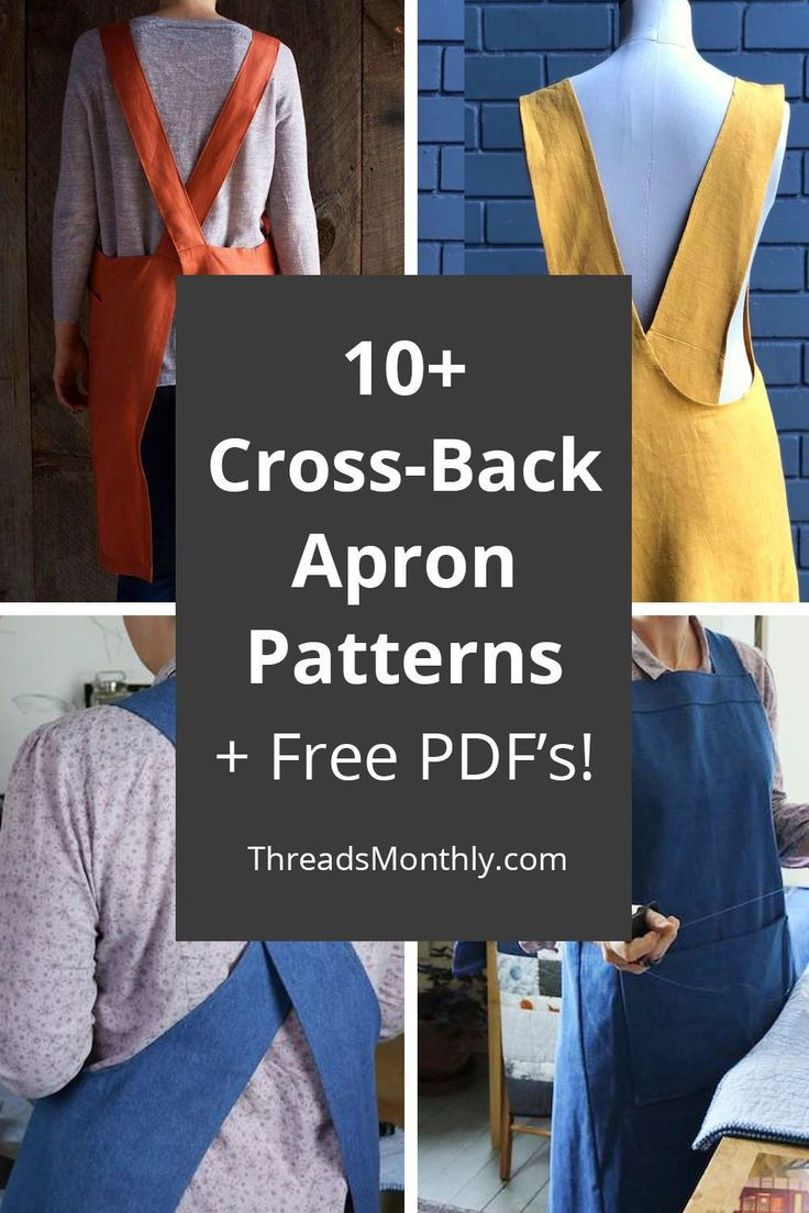 Sewing Patterns: Cross-Back Aprons + Free Printable Pdf Templates with Free Printable Cross Back Apron Pattern