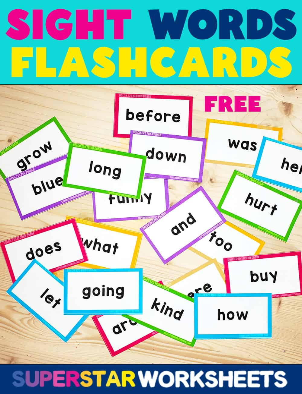 Sight Word Flashcards - Superstar Worksheets in Free Printable Sight Words Flash Cards For Kindergarten