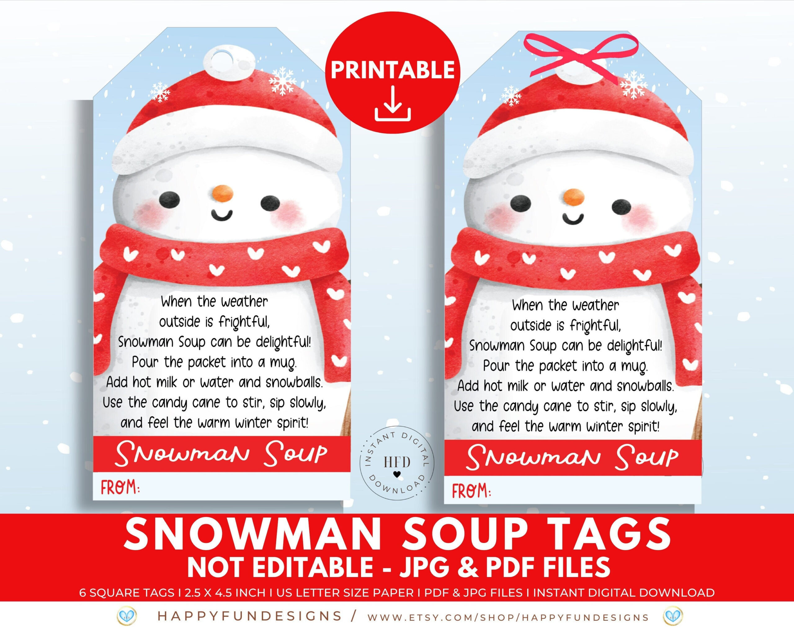 Snowman Soup Tag Printable, Snowman Soup Treat Bag Topper, Pta regarding Free Printable Snowman Soup Labels