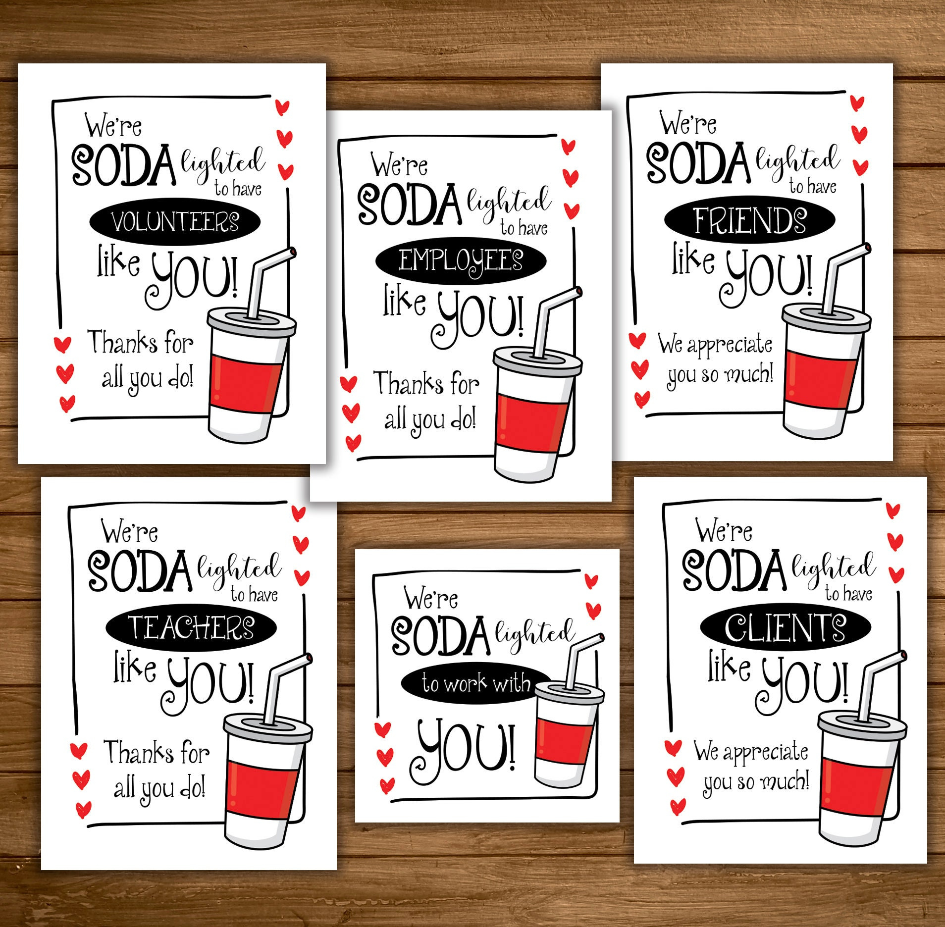 Soda Pop Gift Tags, Soda-Lightful Printable, Thank You for You Are Soda Lightful Free Printable