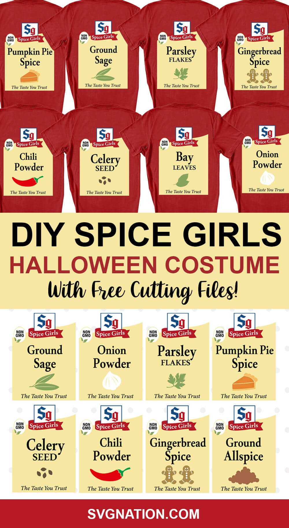 Spice Girls Group Halloween Costume Free Svg regarding Downloadable Free Printable Mccormick Spice Labels