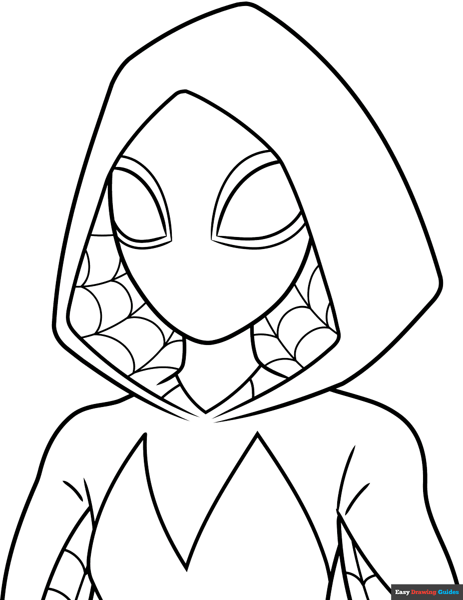 Spider Gwen (Gwen Stacy) Coloring Page | Easy Drawing Guides throughout Free Printable Spider Gwen Coloring Pages