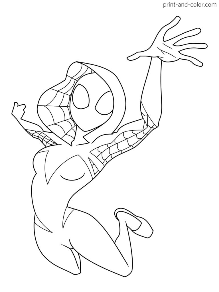 Spider Man Coloring Pages | Print And Color for Free Printable Spider Gwen Coloring Pages