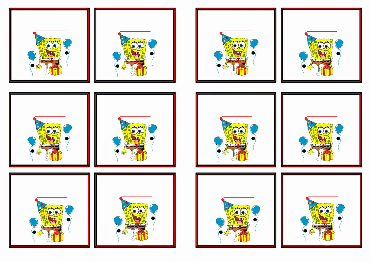 Spongebob – Birthday Printable in Spongebob Labels Free Printables