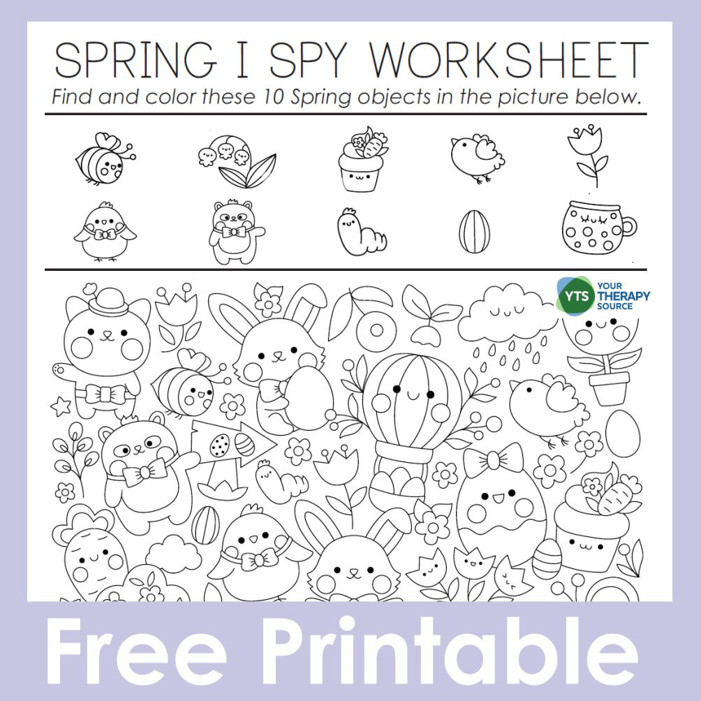 Spring I Spy Worksheet - Free - Your Therapy Source within Free I Spy Printables For Kindergarten