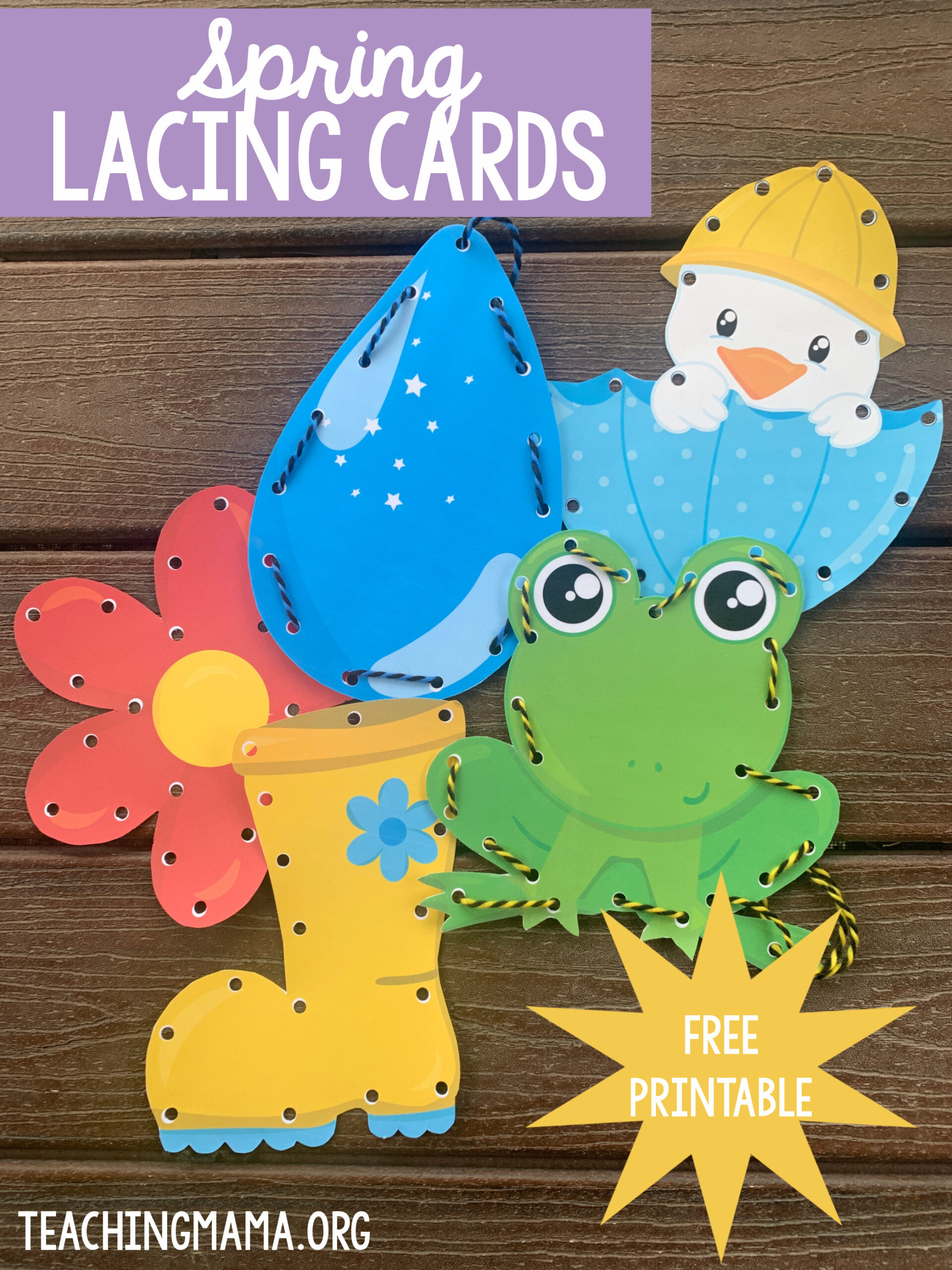 Spring Lacing Cards - Teaching Mama with Lacing Cards Free Printable