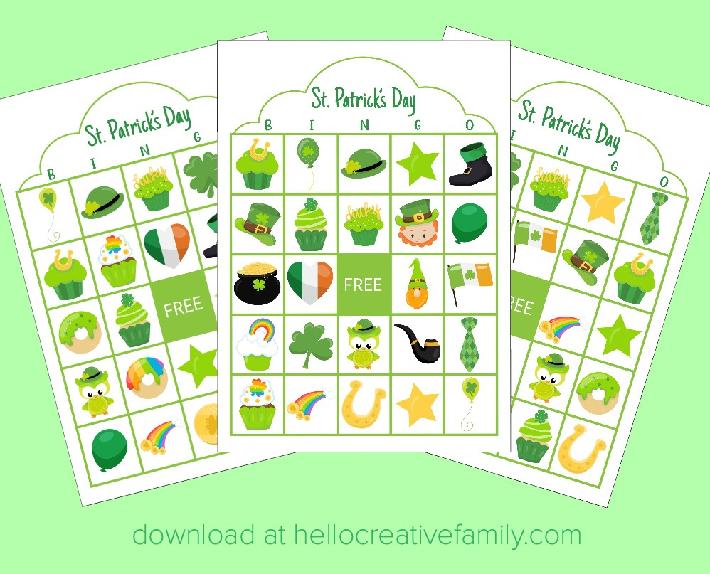 St. Patrick&amp;#039;S Day Bingo- Free Printable - Hello Creative Family throughout St Patricks Day Bingo Cards Printable Free