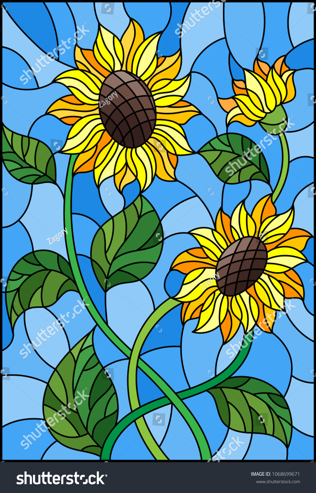 Stained Glass Sunflower Royalty-Free Images, Stock Photos regarding Free Printable Stained Glass Patterns Sunflower