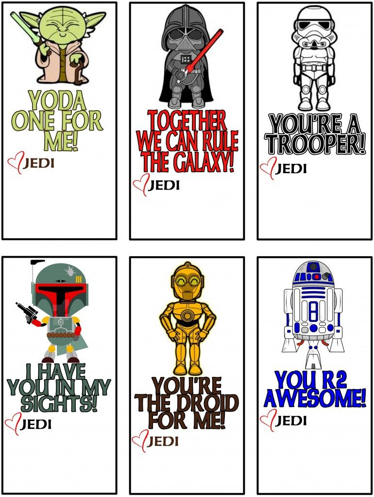 Star Wars Valentines With Glow Sticks intended for Free Star Wars Printable Valentines