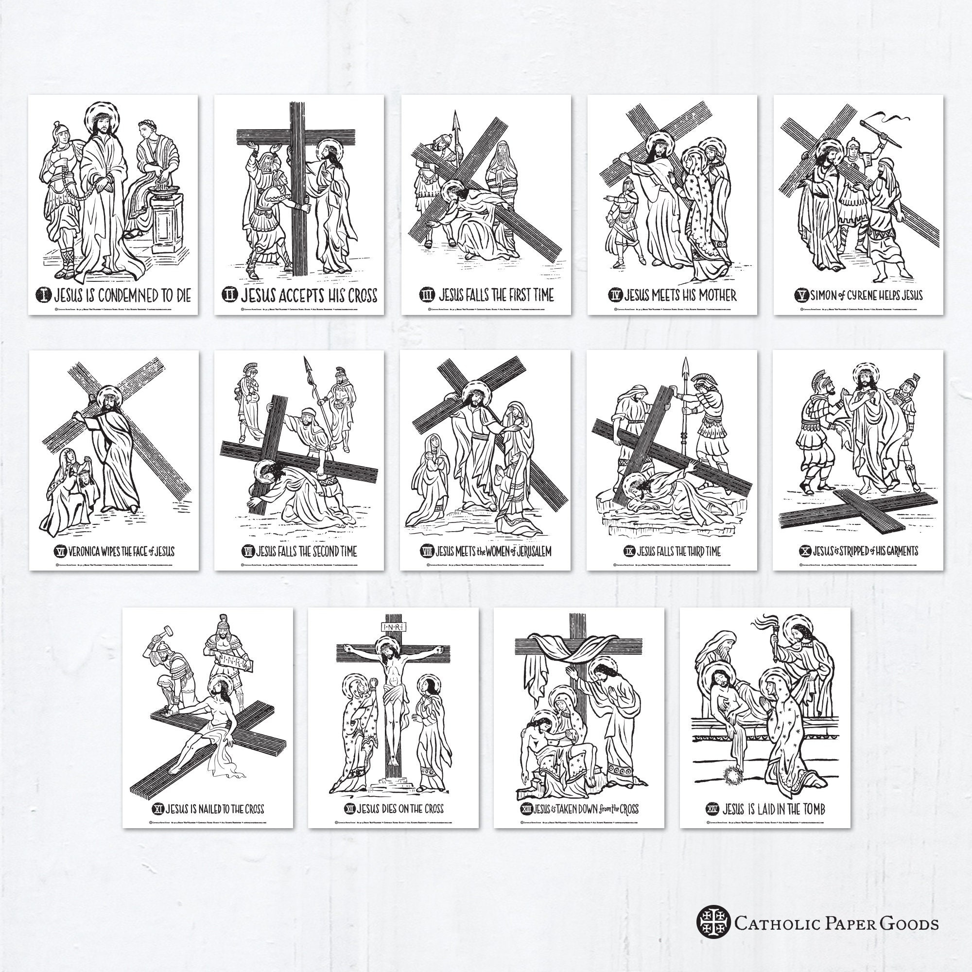 Stations Of The Cross Coloring Pages, 14 Catholic Lent Coloring intended for Free Stations Of The Cross Printables