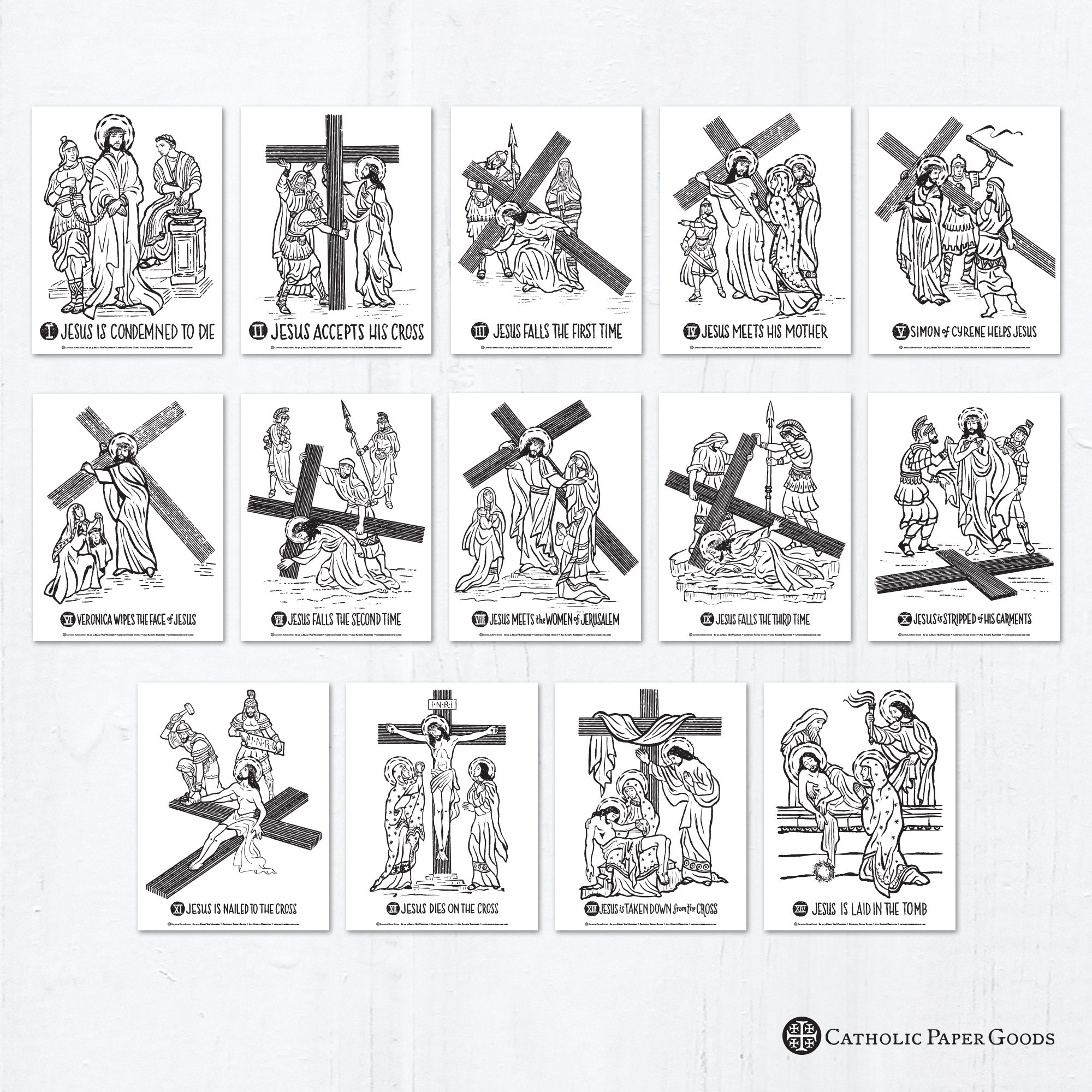 Stations Of The Cross Coloring Pages, 14 Catholic Lent Coloring with regard to Free Printable Stations Of The Cross Catholic