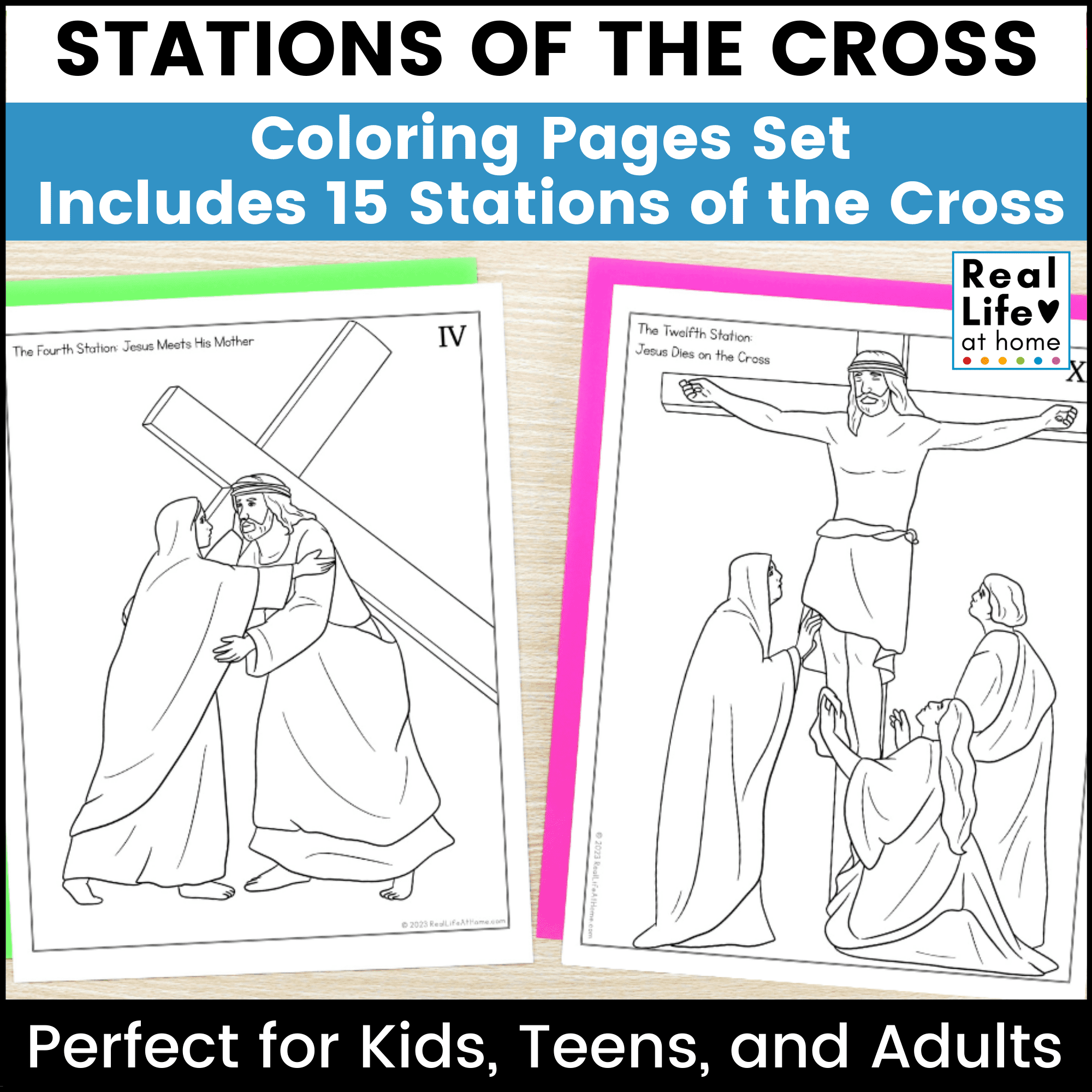 Stations Of The Cross Coloring Pages Set In English And Spanish with regard to Free Printable Stations of the Cross