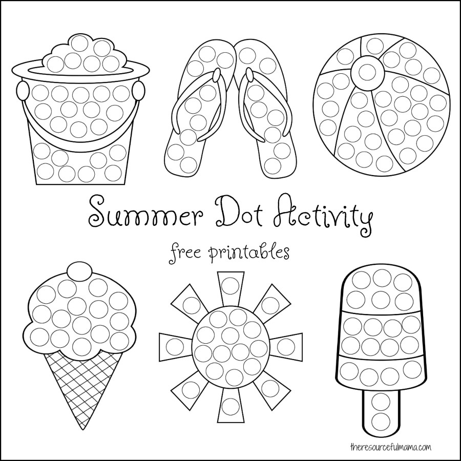 Summer Dot Activity {Free Printables} - The Resourceful Mama with Dot Markers Free Printables