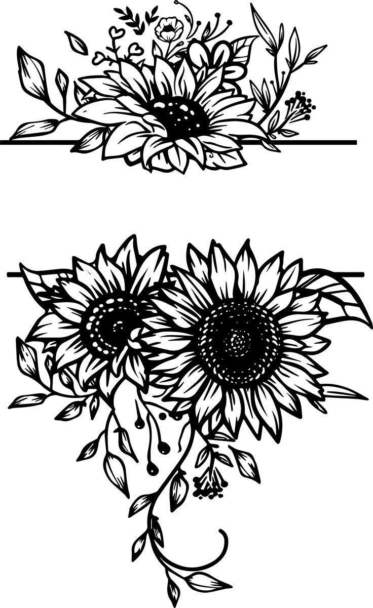 Sunflower 10 | Wood Burning Patterns Stencil, Pyrography Patterns for Free Printable Wood Burning Stencils