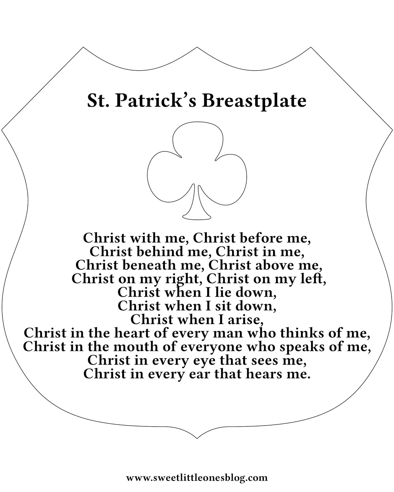 Sweet Little Ones: Feast Day Celebrations: St. Patrick&amp;#039;S Day throughout Free Printable St Patrick&amp;amp;#039;s Breastplate