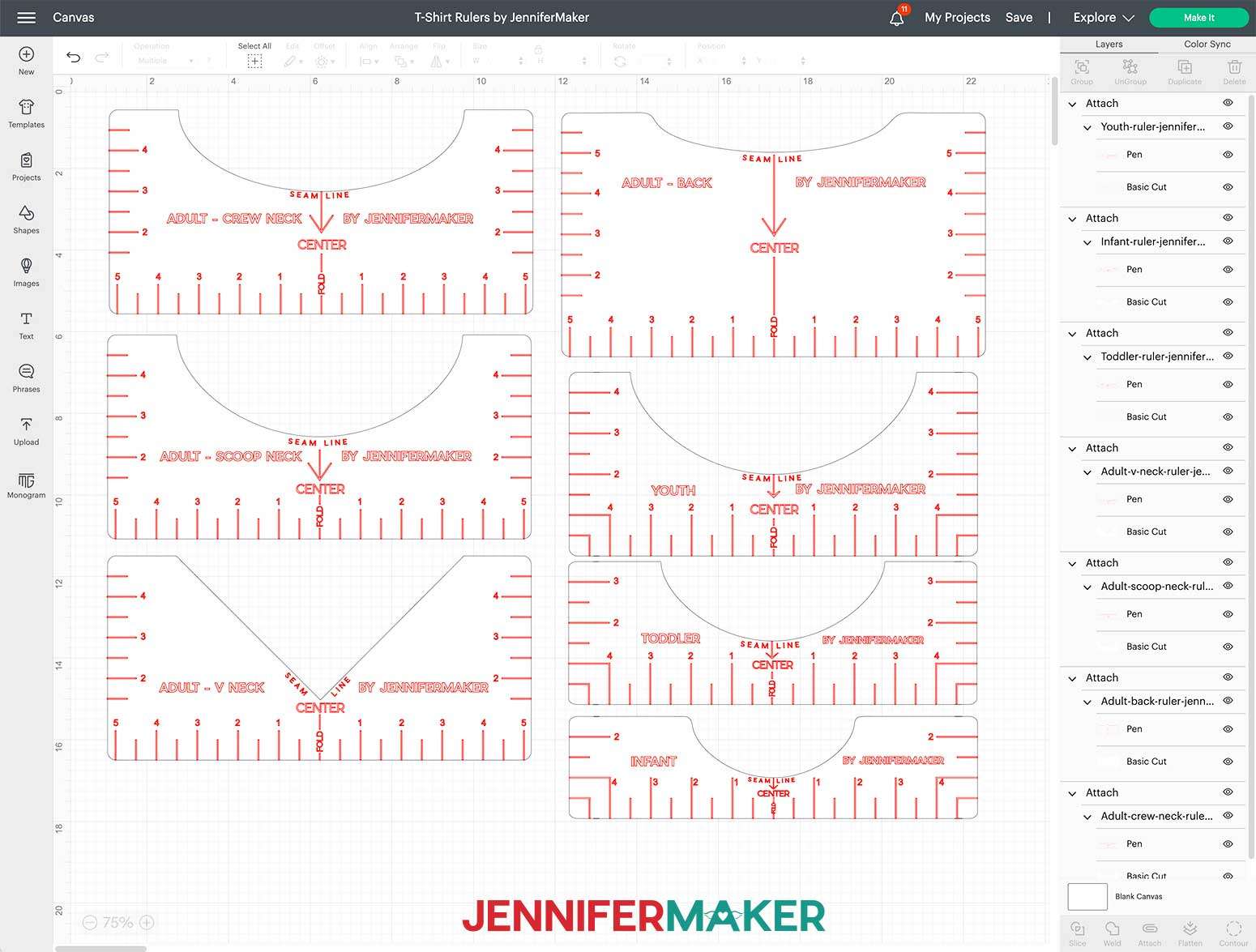 T-Shirt Rulers - Jennifer Maker in Printable T Shirt Ruler Svg Free