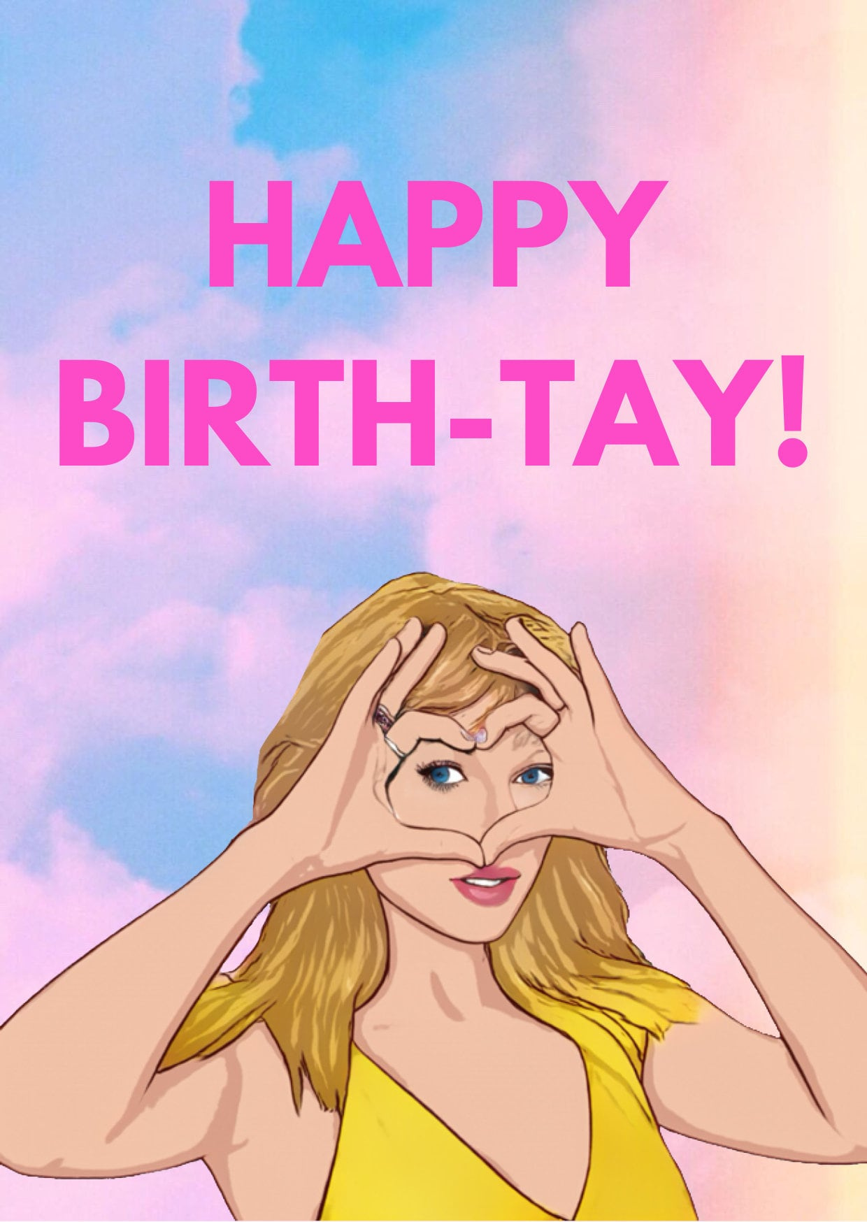 Taylor Swift Printable Birthday Day Card-Happy Birth-Tay - Etsy Canada regarding Taylor Swift Birthday Card Free Printable