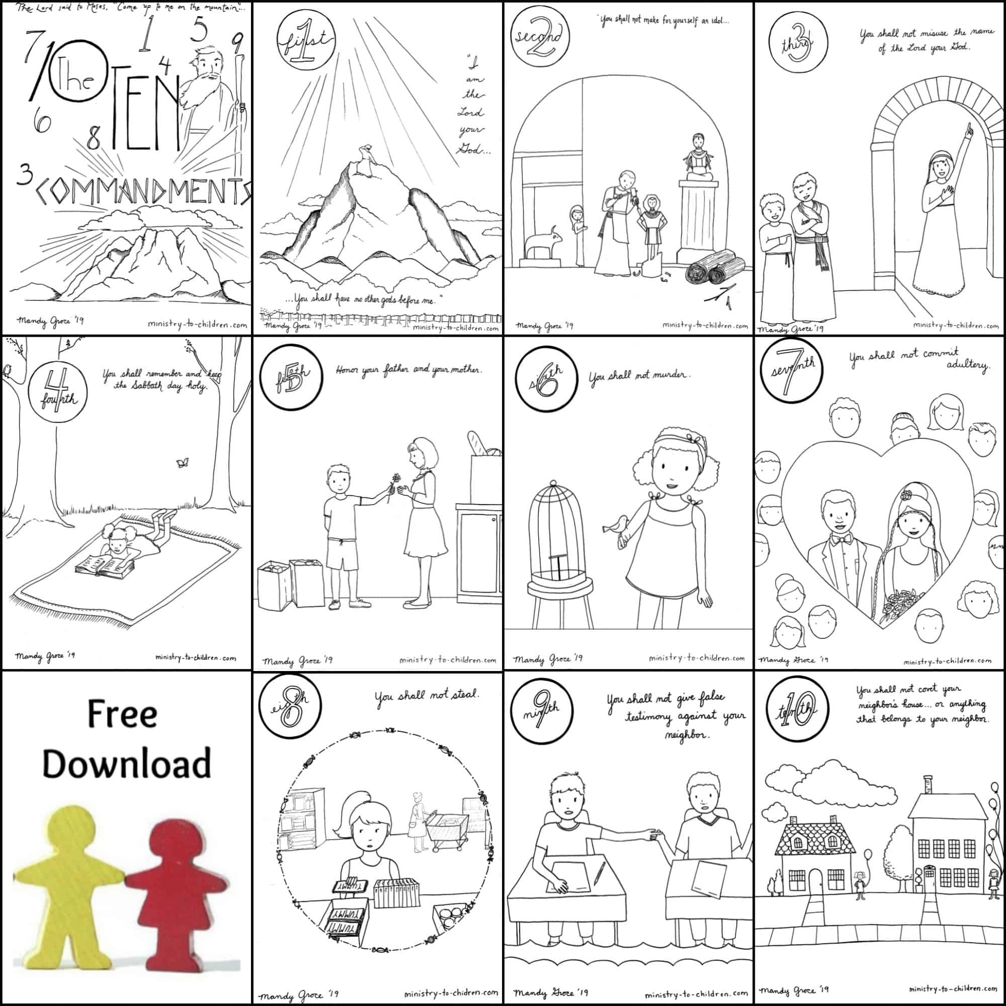 Teach The Ten Commandments To Kids intended for Free Printable 10 Commandments Printable Worksheets