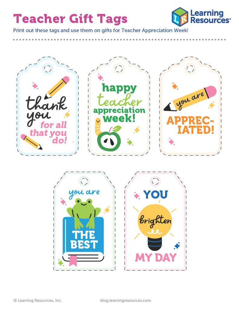 Teacher Appreciation Week Free Printable Gift Tags for Teacher Gift Tags Free Printable