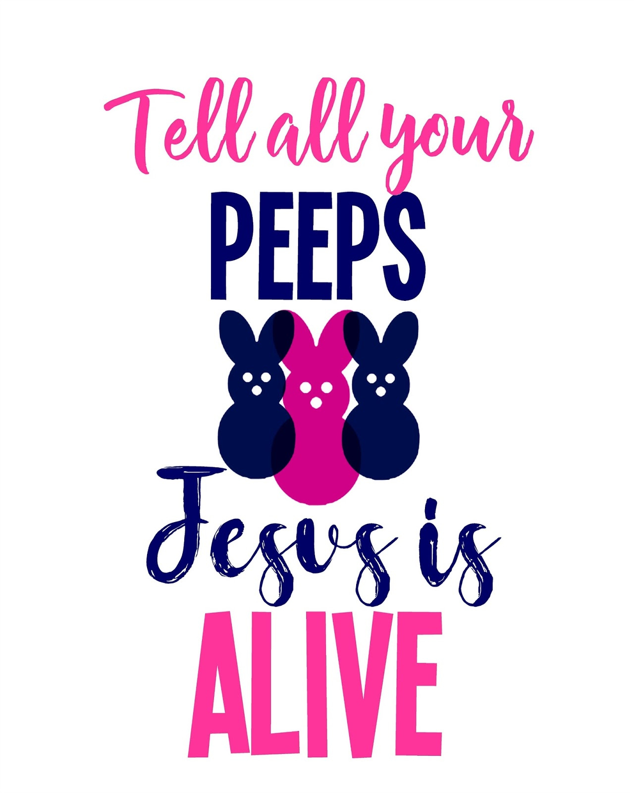 Tell All Your Peeps: Free-Printable pertaining to He Is Risen Tell Your Peeps Free Printable