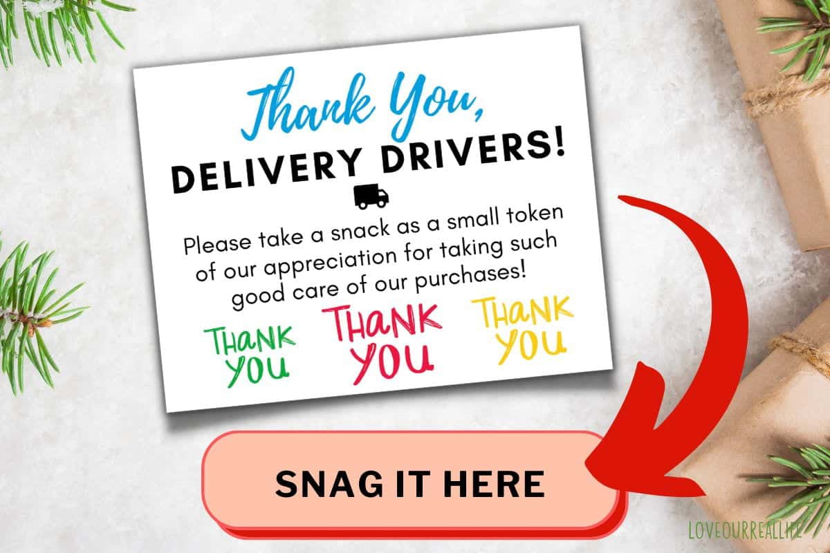 Thank You Delivery Drivers: Free Printable Sign ⋆ Love Our Real Life with Thank You Note For Delivery Drivers Free Printable