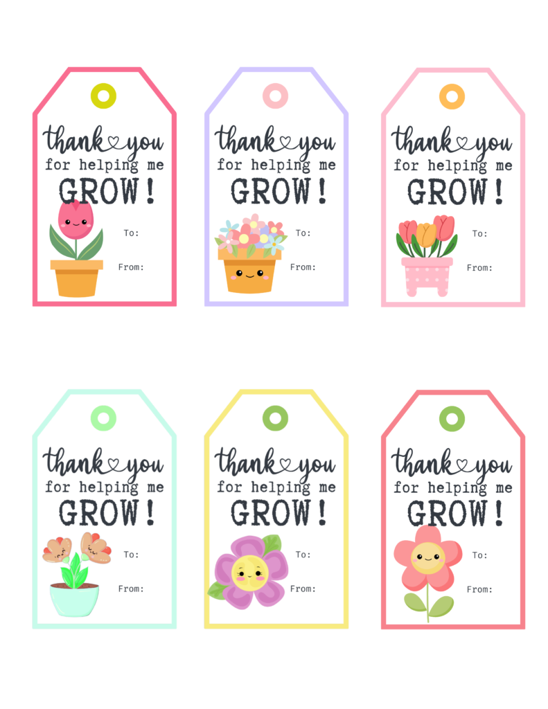Thank You For Helping Me Grow Free Printable Gift Tags | Baking inside Thanks For Helping Me Grow Printable Free