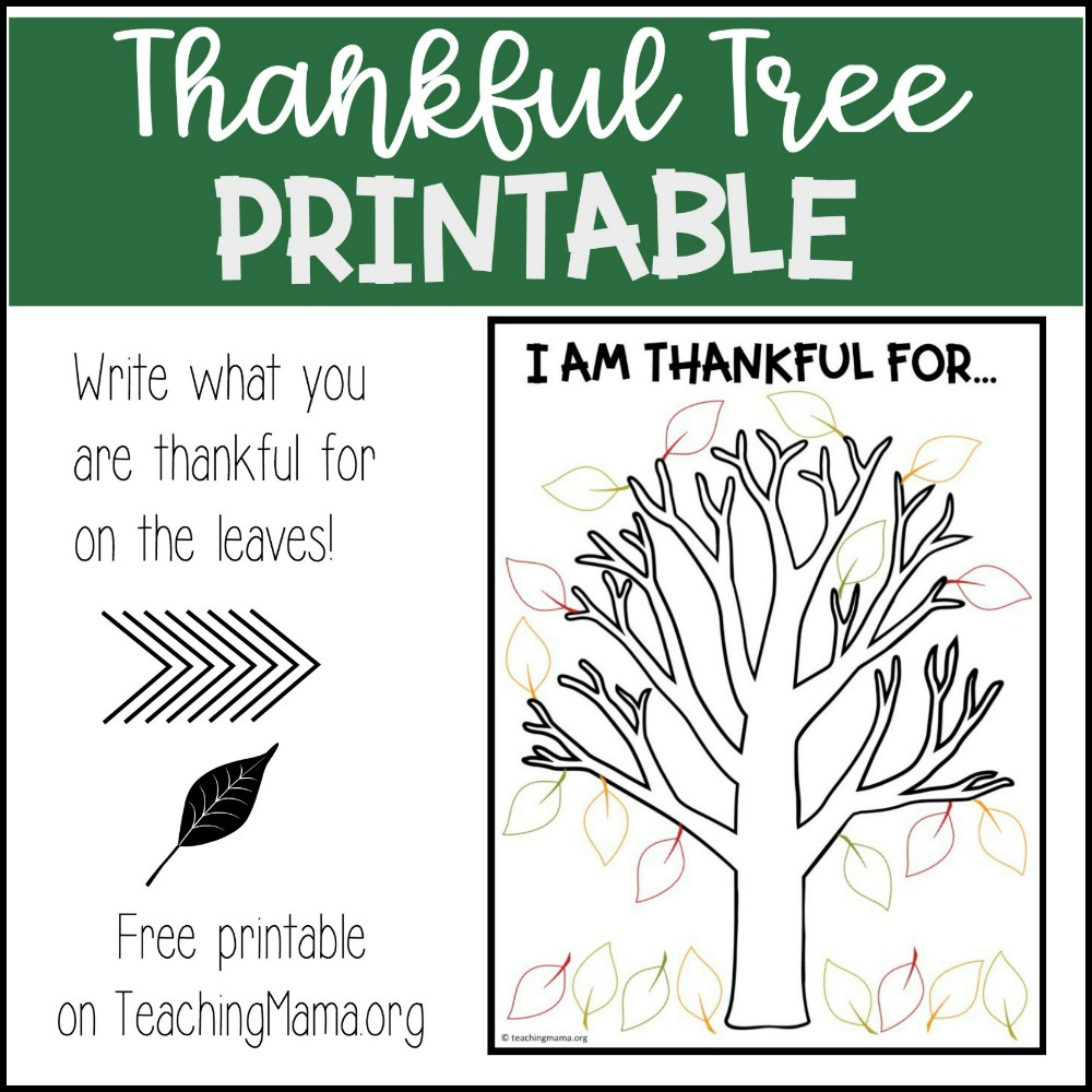 Thankful Tree Printable in Free Printable Thankful Tree Leaves