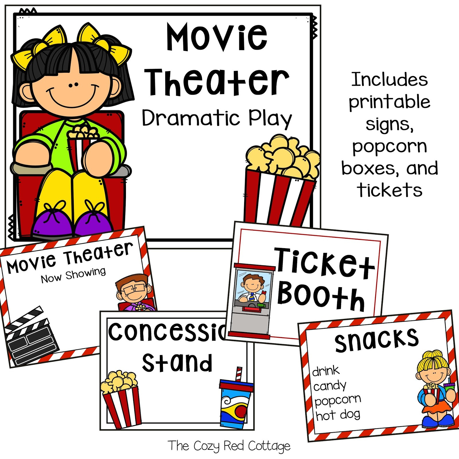 The Cozy Red Cottage: Free Movie Theater Dramatic Play intended for Free Dramatic Play Printables