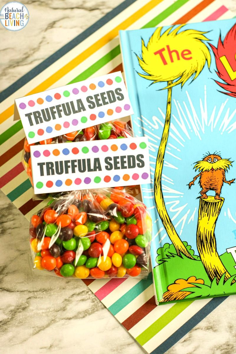 The Lorax Goodie Bag Ideas With Free Truffula Tree Seeds Printable throughout Truffula Seeds Free Printable