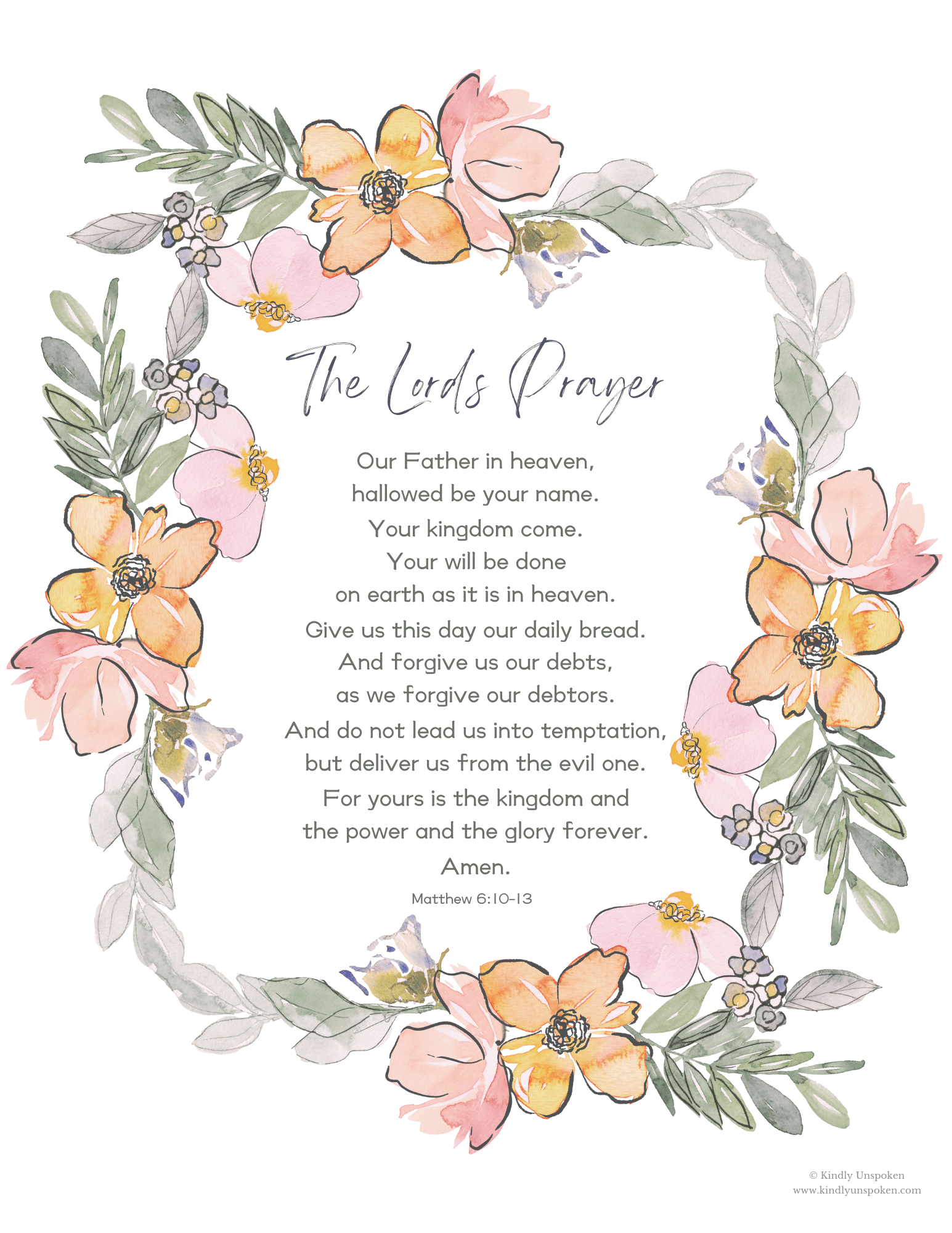 The Lord&amp;#039;S Prayer Printable Pdf - Free Bible Wall Art - Kindly pertaining to Free Printable the Lord&amp;amp;#039;s Prayer