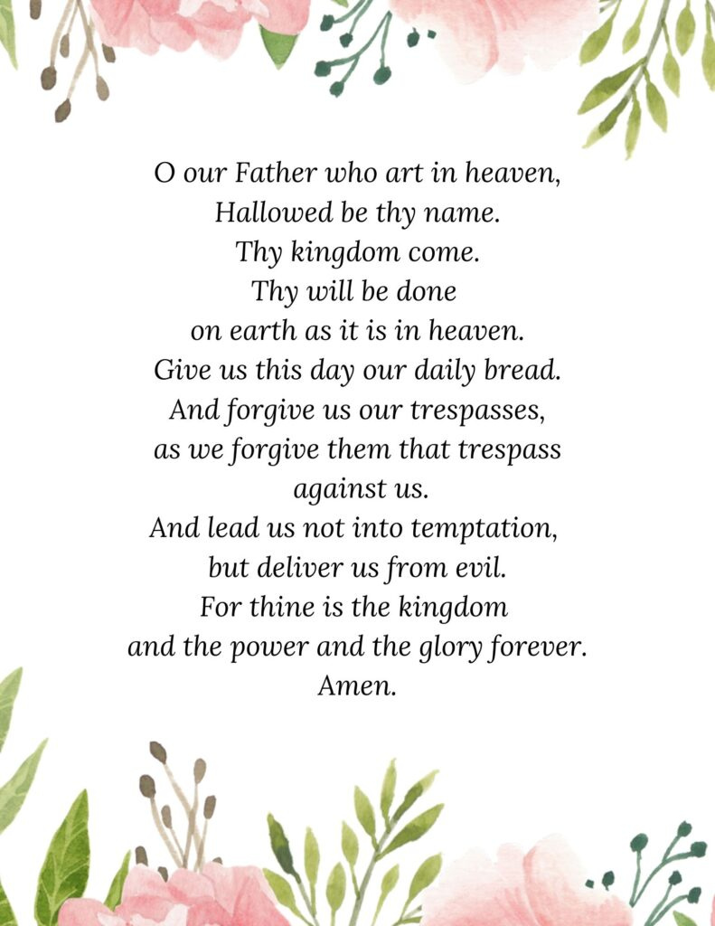 The Lord&amp;#039;S Prayer Printable regarding Free Printable The Lord&amp;#039;S Prayer