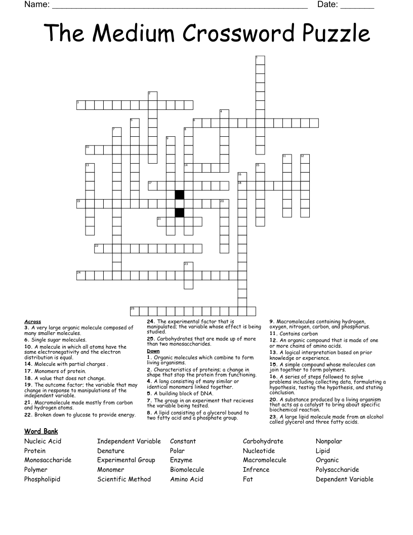 The Medium Crossword Puzzle - Wordmint with Medium Crossword Puzzles Printable