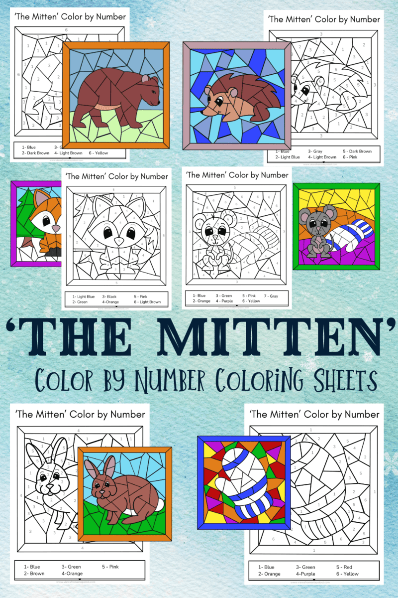 The Mitten&amp;#039; Colornumber Printable For Kids - Views From A Step inside The Mitten Printables Free