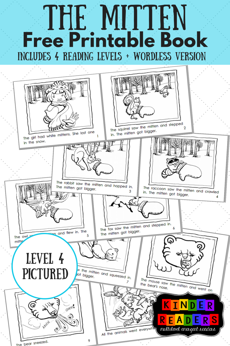 The Mitten Multilevel Kinderreaders Printable Book | A To Z regarding The Mitten Printables Free