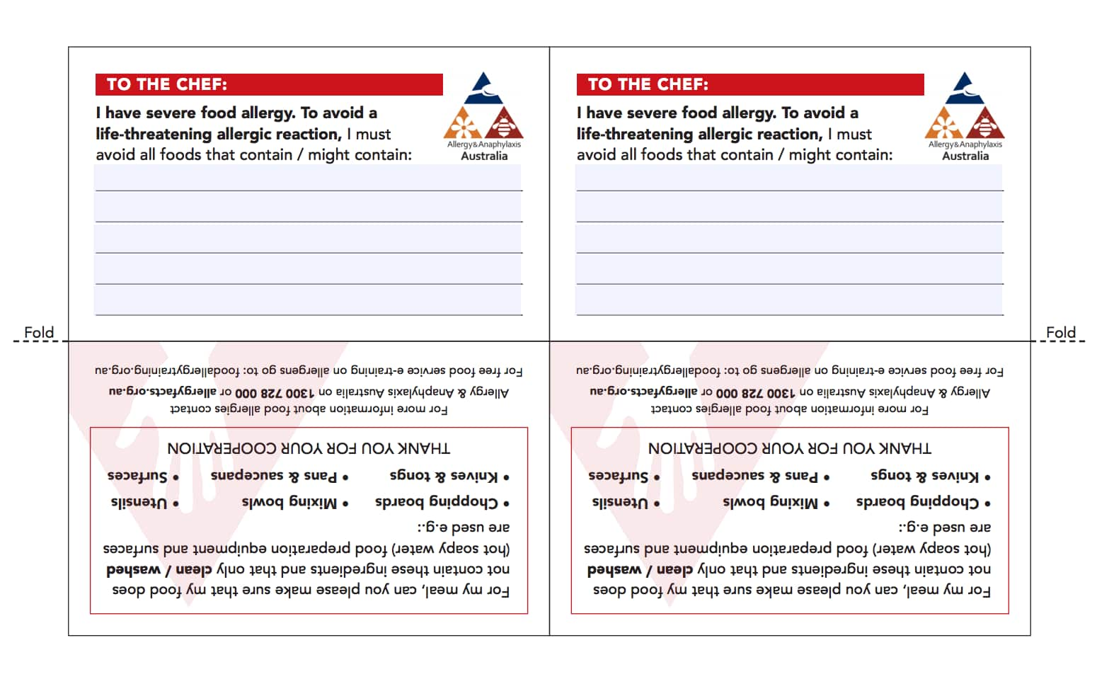 These Multilingual Chef Cards Are Helping People With Food inside Free Printable Allergy Cards