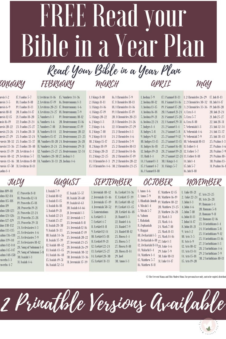 Tips To Be Successful When You Read The Bible In A Year + Free with regard to Free Printable Read The Bible In A Year Plan