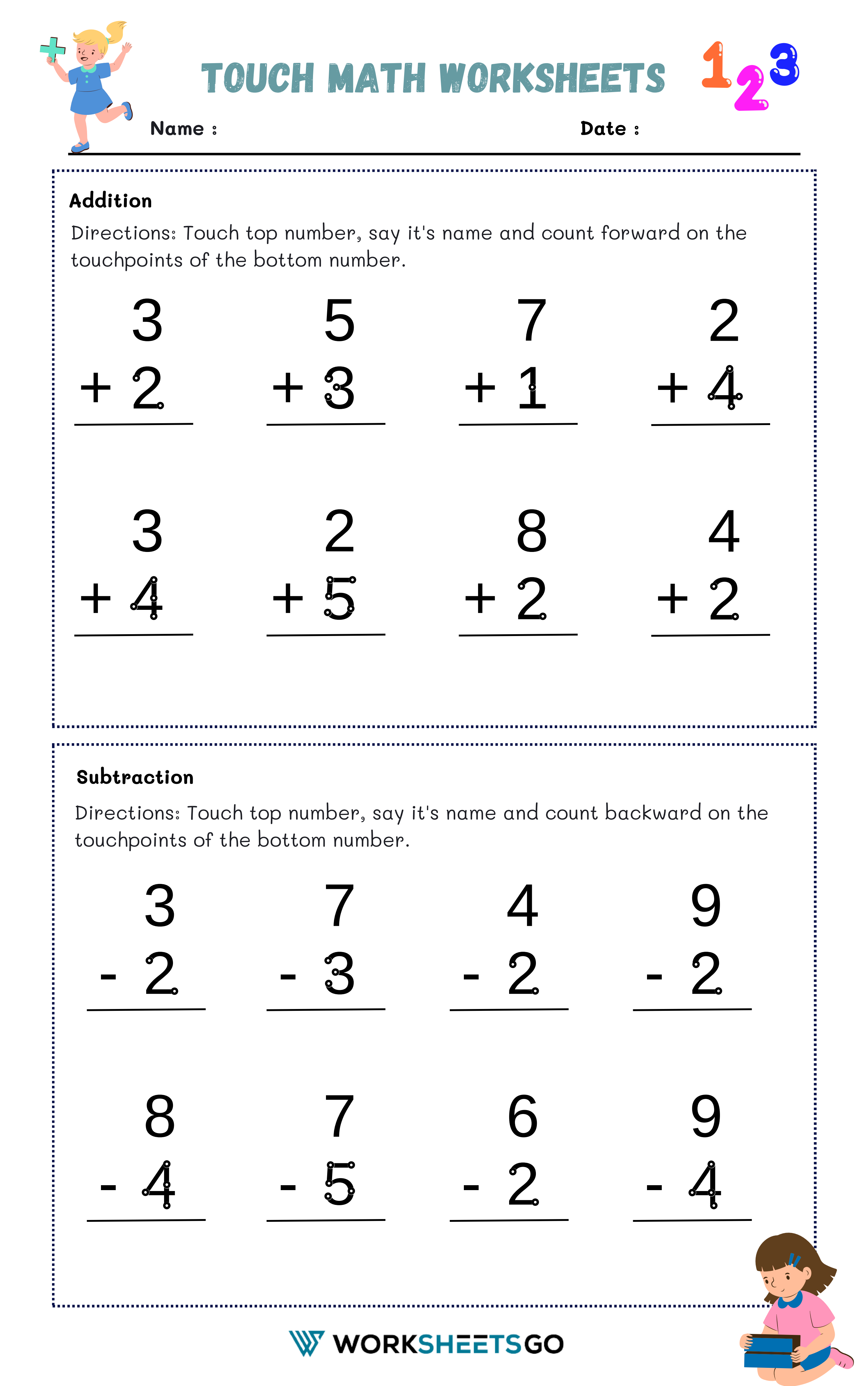 Touch Math Worksheets | Worksheetsgo intended for Free Printable Touchpoint Math Worksheets