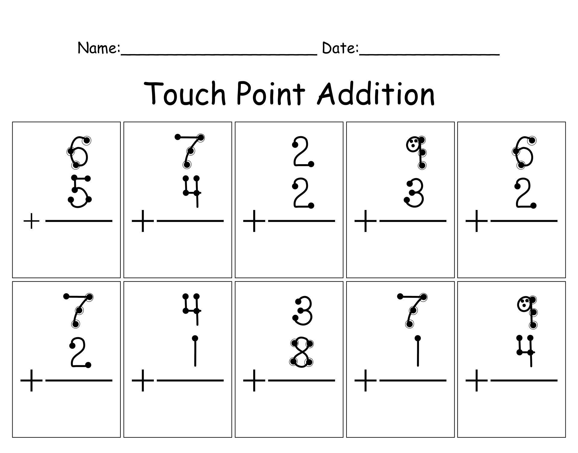 Touchmath Numbers 1 9 - 10 Free Pdf Printables | Printablee for Free Printable Touchpoint Math Worksheets