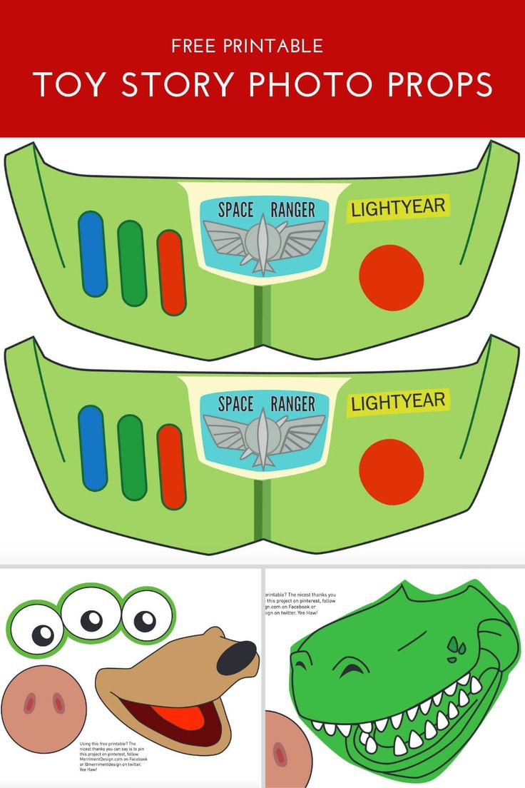 Toy Story Photo Booth Props {Free Printable Pdf} within Free Printable Buzz Lightyear Wings Template