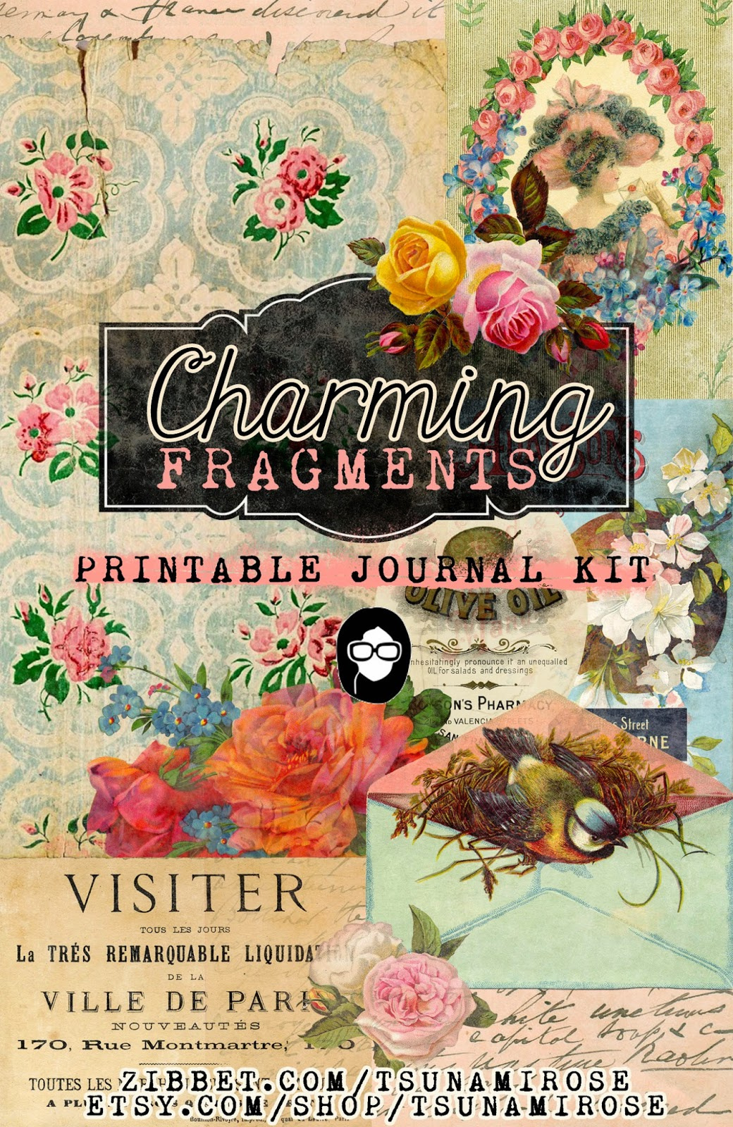 Tsunami Rose Designs: &amp;quot;Charming Fragments&amp;quot; Printable Journal Kit inside Tsunami Rose Free Printables