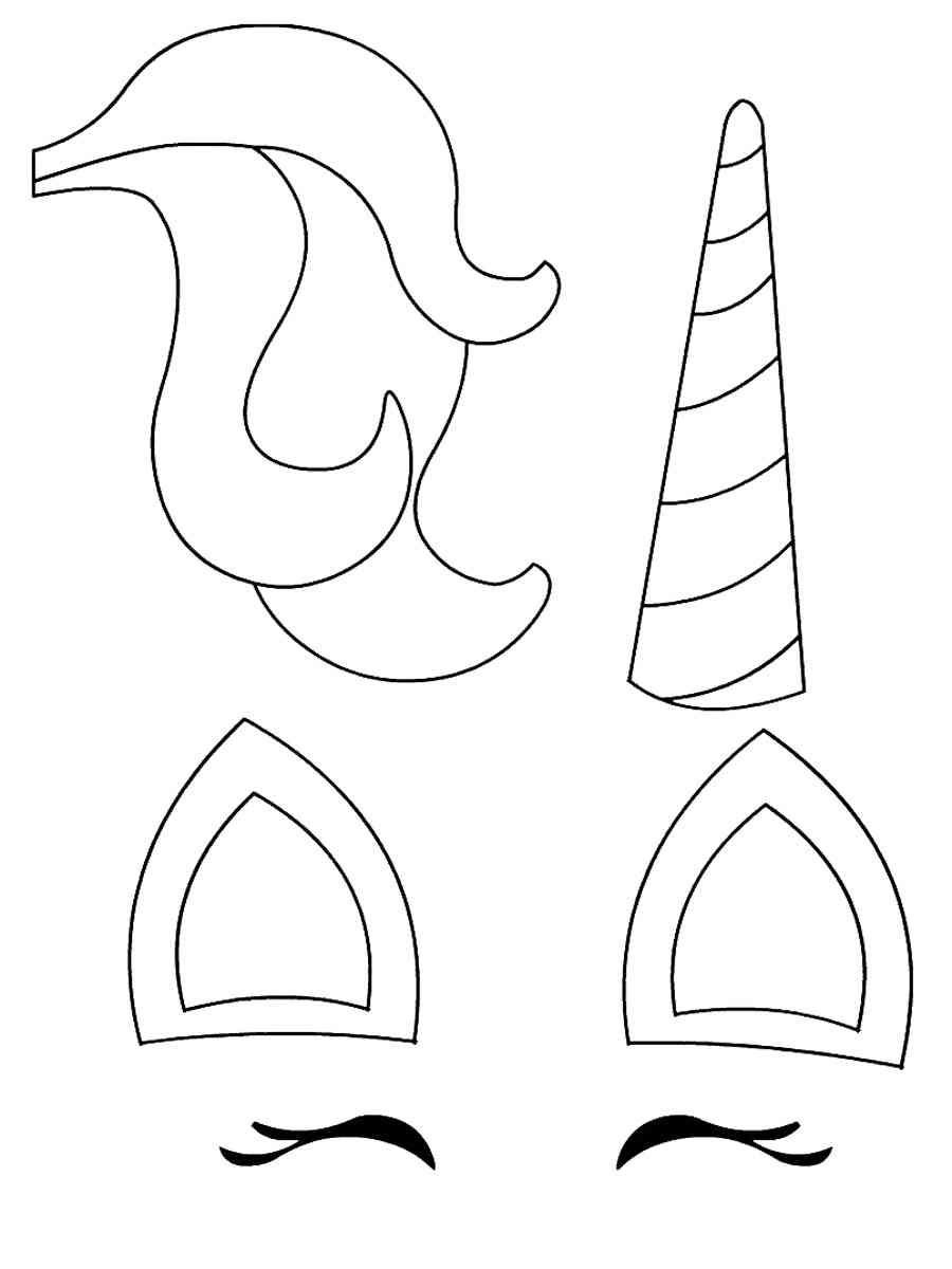 Unicorn Horn Coloring Pages for Free Printable Unicorn Horn And Ears Template