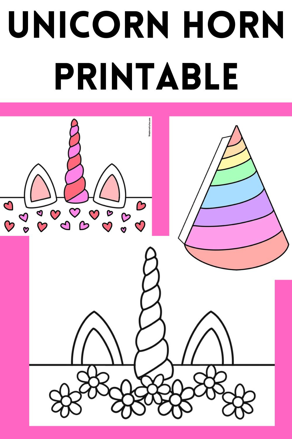 Unicorn Horn Headband Template Free Printable - for Free Printable Unicorn Horn And Ears Template